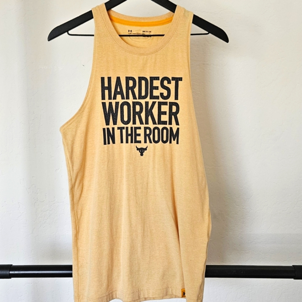 Under Armour Project Rock Hardest Worker In The Room Sleeveless Tank Top